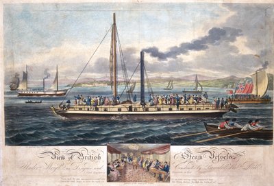 英国蒸汽船的视图，由R. Ackermann出版，1820-51（彩色aquatint） 作者 英语学校