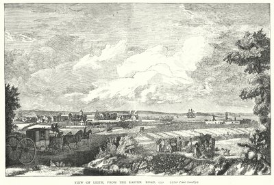 Leith的视图，从复活节路，1751年 作者 英语学校