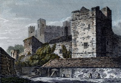 罗切斯特城堡，肯特看法。 c.1830 作者 英语学校