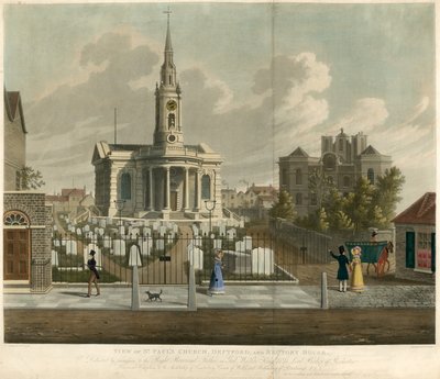 圣保罗教堂，Deptford，伦敦和Rectory House的视图 作者 English School