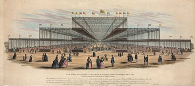 大厦的内部的看法在海德公园为1851年的陈列 作者 英语学校