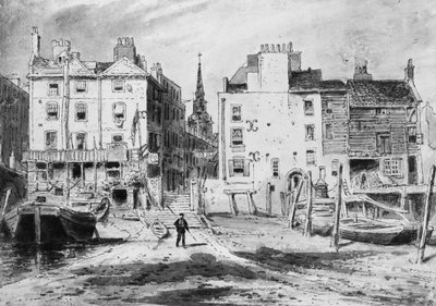 旧亨格福德楼梯的视图，c.1815（铅笔和纸上的wc） 作者 英语学校