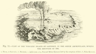 在1866年爆发期间，在希腊群岛的Santorin火山岛的看法 作者 英语学校