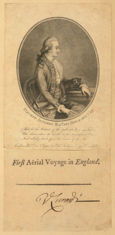 Vincent Lunardi，1784年（点画雕刻） 作者 英语学校