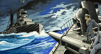 军舰在海上作战 作者 英语学校