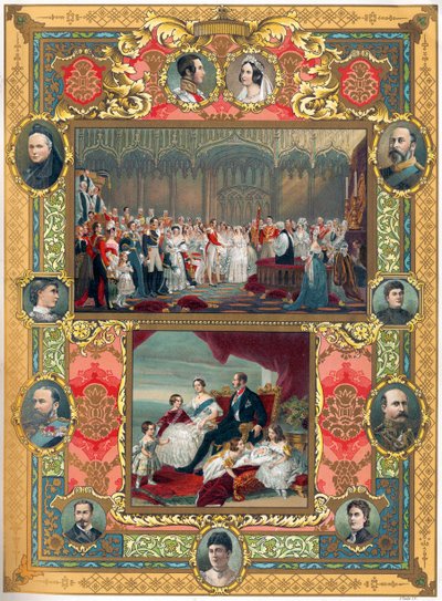 1840 年英国维多利亚女王和阿尔伯特亲王的婚礼（印刷品） 作者 英语学校