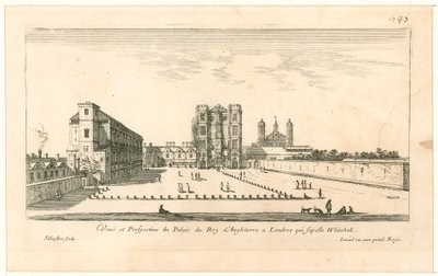 白厅。蚀刻由以色列西尔维斯特，1640年 作者 英语学校