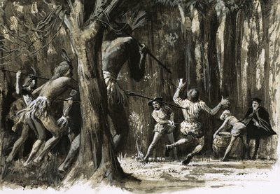 威尔-亚当斯的船员受到印第安人的攻击 作者 英语学校