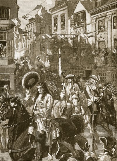 威廉姆斯对白厅的胜利游行，插图来自卡塞尔斯画报英国历史（棕褐色照片） 作者 英语学校