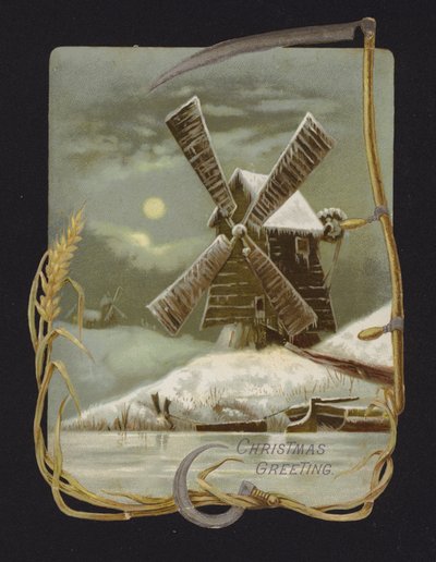 雪中的风车（chromolitho） 作者 英语学校