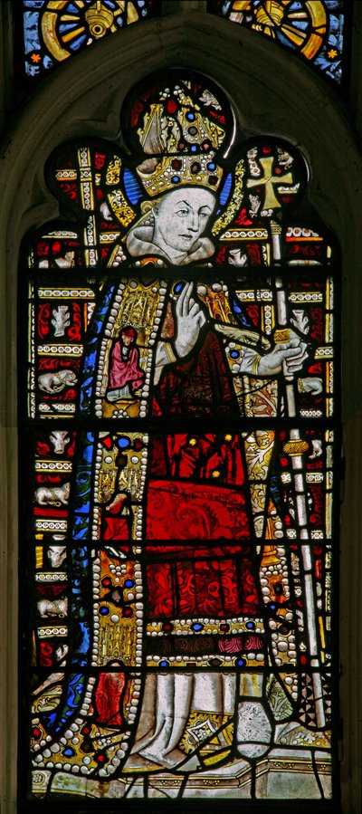 Window Ew描绘了St Thomas Becket镶嵌玻璃的珠宝 作者 英语学校