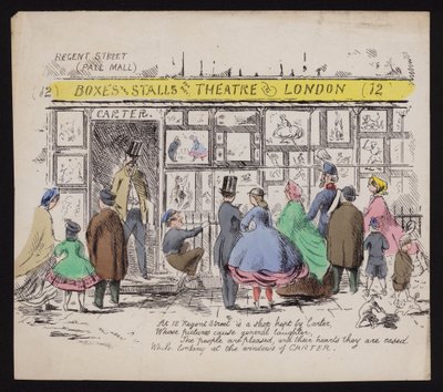 卡特幽默版画店的橱窗，伦敦摄政街（彩色雕刻） 作者 英语学校