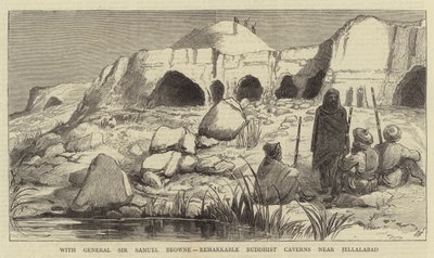 With General Sir Samuel Browne, remarkable Buddhist Caverns near Jellalabad (engraving) 作者 英语学校