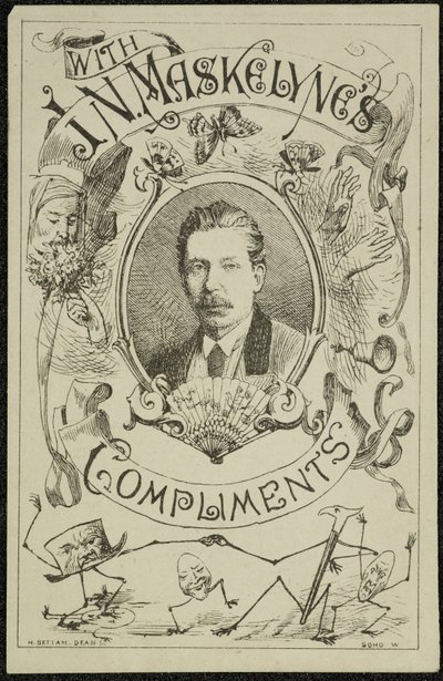 J. N. Maskelyne 的致意，约 1875 年（雕刻） 作者 英语学校