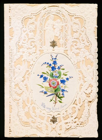 用我亲切的爱，情人卡，c.1858（纸上彩色光刻） 作者 英语学校