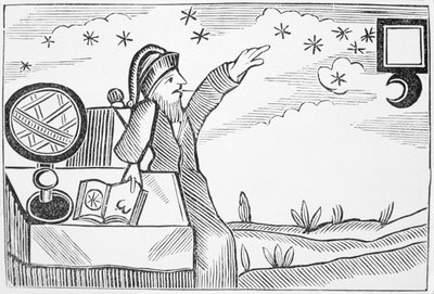 向导咨询月亮和星星，从esoterica的丛书集合中的插图 作者 英语学校