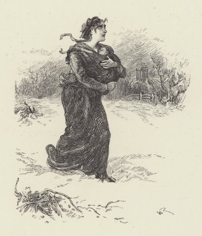 Woman with Baby in Snow (engraving) 作者 英语学校