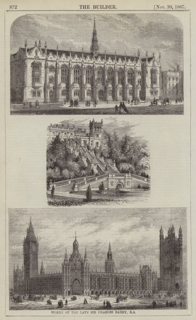已故查尔斯-巴里爵士的作品，RA（雕刻）。 作者 英语学校