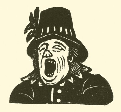 Yawn (woodcut) 作者 英语学校