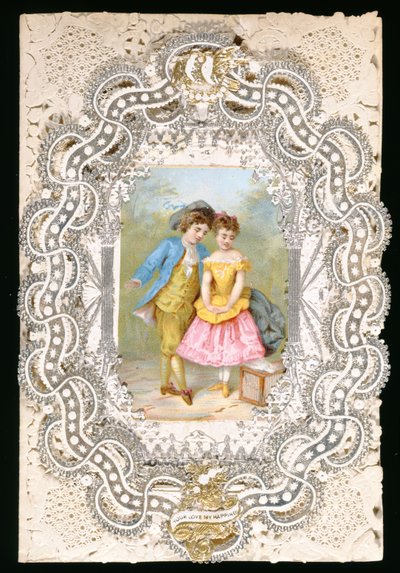 你的爱我的幸福，情人卡，1870年（纸上彩色光刻） 作者 英语学校