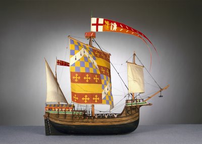 大型英国船舶的模型，或c.1485的齿轮 作者 英语学校英语学校