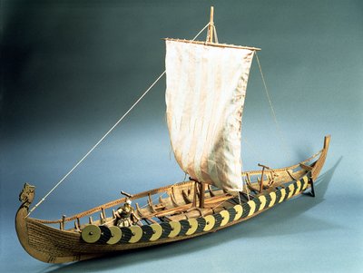 1880年在挪威Gokstad发现的Viking船的索具模型（木材） 作者 英语学校英语学校