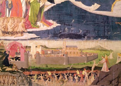 炼狱中的诅咒，来自“圣母加冕礼”，完成了1454年（细节57626） 作者 Enguerrand Quarton