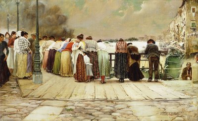 在桥上，1893年 作者 恩里克·塞拉（Enrique Serra）