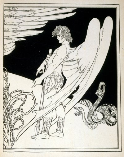 A Giant Angel from the book Judah illustrated by Ephraim Moses Lilien (1874-1925). Lilian is considered as the father of Zionist iconography, created in the Jugendstil (German art nouveau) style. He illustrated