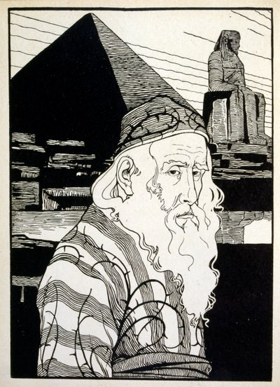 Easter, from the book Judah illustrated by Ephraim Moses Lilien (1874-1925). Lilian is considered as the father of Zionist iconography, created in the Jugendstil (German art nouveau) style. He illustrated
