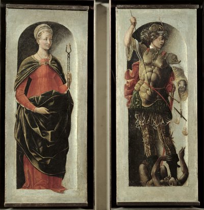 圣阿波罗尼亚和圣迈克尔，c.1473 作者 罗伯蒂（Ercole de Roberti）