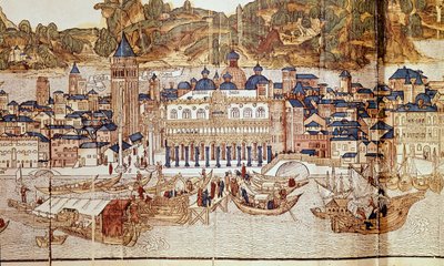 威尼斯（总督宫、圣马可广场）景观（木版画） 作者 艾哈德·鲁威奇