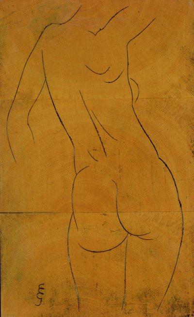 女性裸体，背影（木版画） 作者 埃里克·吉尔