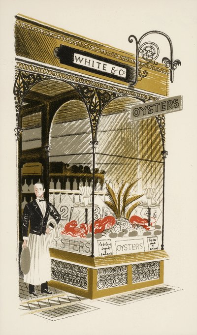 Oyster Bar，c.1938 作者 埃里克·拉维鲁（Eric Ravilious）