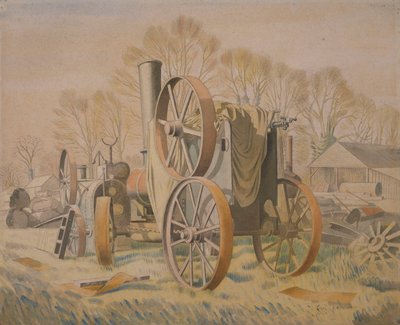 拖拉机，1933年 作者 埃里克·拉维鲁（Eric Ravilious）