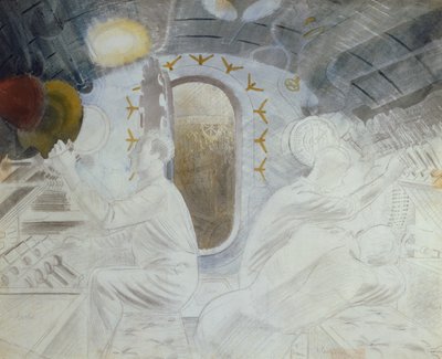 淹没时的工作控制，c.1940（铅笔和纸上的wc） 作者 埃里克·拉维鲁（Eric Ravilious）
