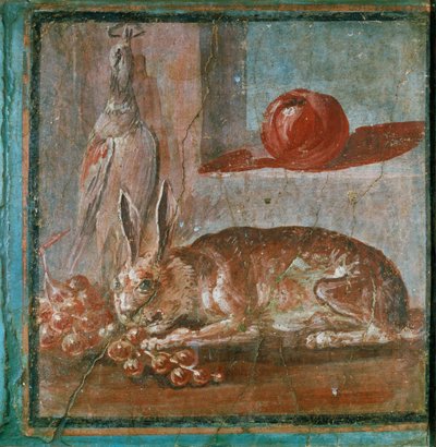 野兔与葡萄的静物画 作者 埃里希·莱辛