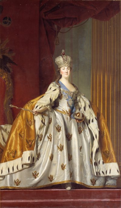 穿着加冕服的凯瑟琳二世皇后的肖像，1729-1796年，1766年。 作者 埃里克森