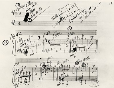 Handwritten manuscript of Parade, by Eric Alfred Leslie Satie (1866-1925), France 作者 埃里克·萨蒂（Erik Satie）