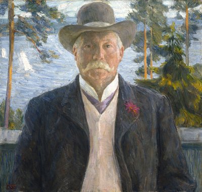 作曲家Thorvald Lammers 1841-1922年的肖像，1906年。 作者 埃里克·西奥多·韦伦斯基尔德
