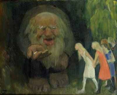 巨怪用金子引诱姑娘们（布面油画） 作者 埃里克·西奥多·韦伦斯基尔德