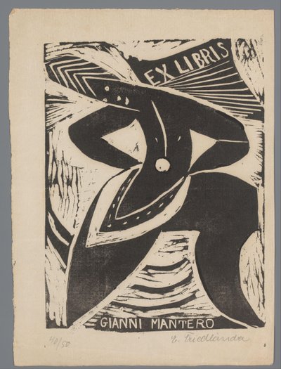 詹尼-曼特罗书房 作者 Erna Levy Friedländer（艺术家签名）
