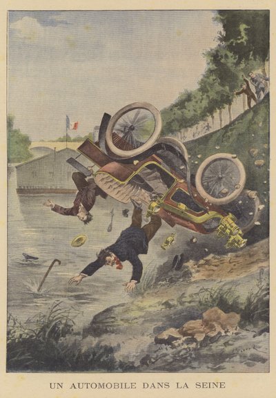 一辆汽车撞向塞纳河 作者 Ernest Auguste Bouard
