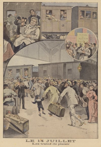 乘客乘车前往巴士底日庆祝活动 作者 Ernest Auguste Bouard