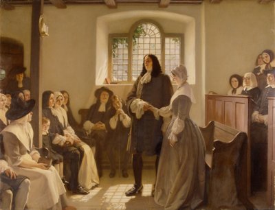 威廉·佩恩 (William Penn) 和汉娜·卡洛希尔 (Hannah Callowhill) 在布里斯托尔修道院 (The Friary) 朋友聚会所举行的婚礼 作者 欧内斯特董事会