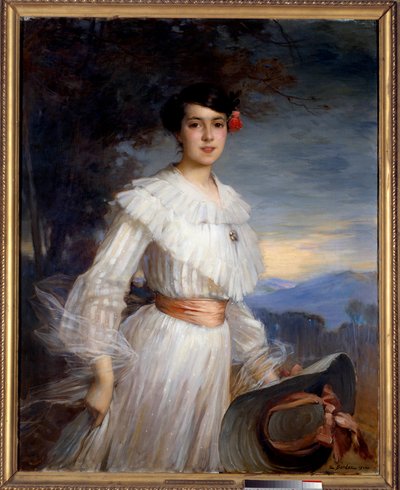 玛德琳隐士的肖像。 Ernest Bordes (1852-1914) 的绘画 作者 欧内斯特·鲍德斯