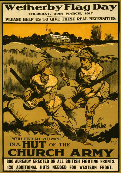 Wetherby Flag Day的海报，1917年3月29日，星期四，酒吧。 1917年 作者 Ernest Hasseldine