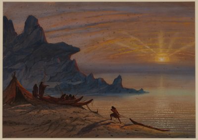 日落，1871年 作者 Ernest Henry Griset