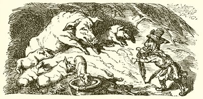 鹰，猫和母猪 作者 Ernest Henry Griset