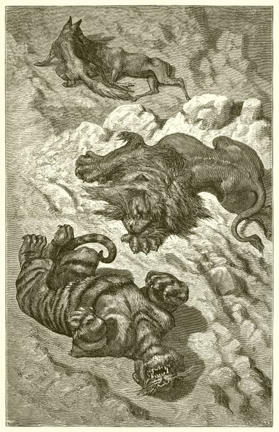 狮子，老虎和狐狸 作者 Ernest Henry Griset